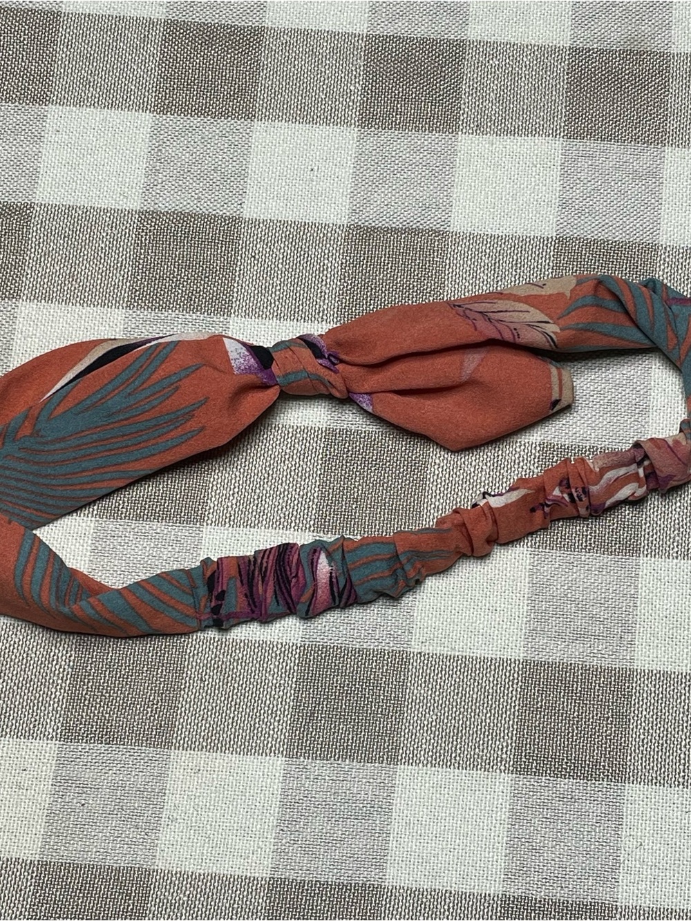 Rust & Sage Floral Knot Headband for Women